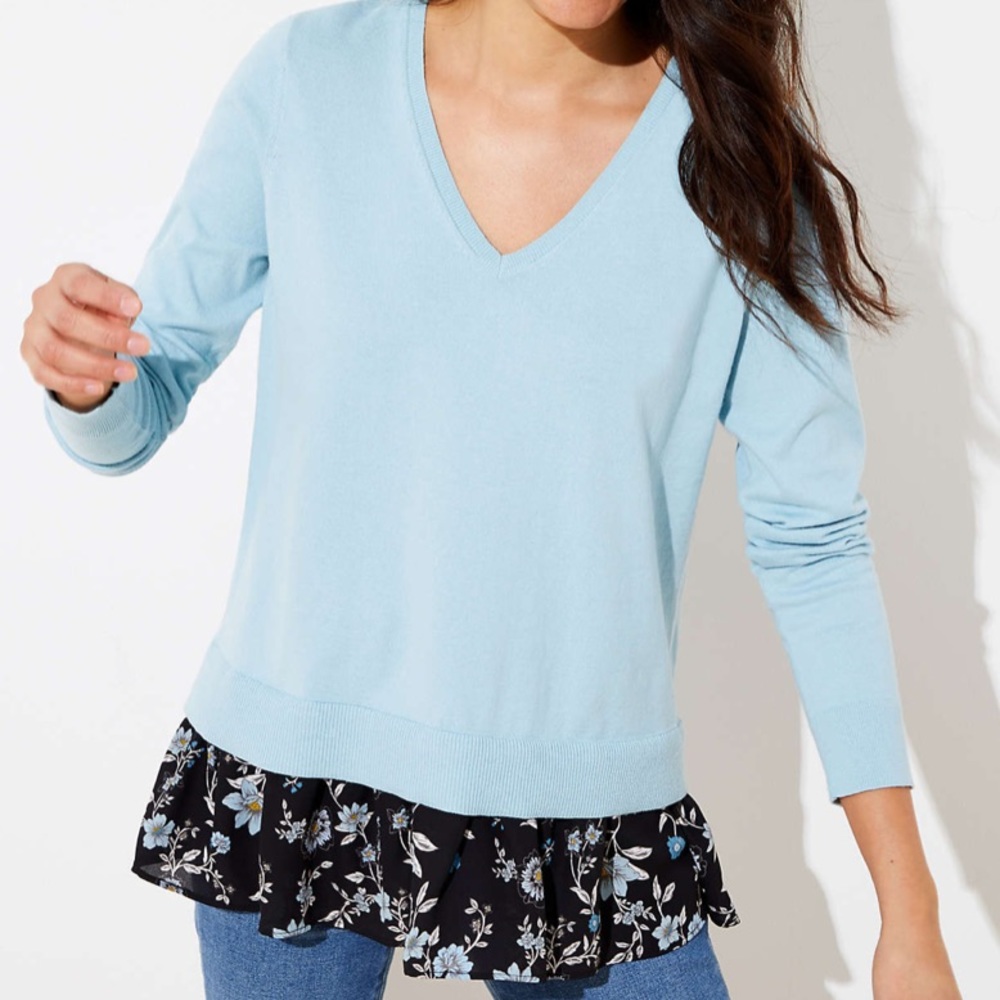 Loft Floral Sweater NWT